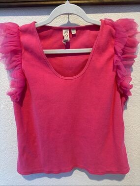 DO+BE Hot Pink Ruffle Sleeve Tank Top size XL
Anthropologie